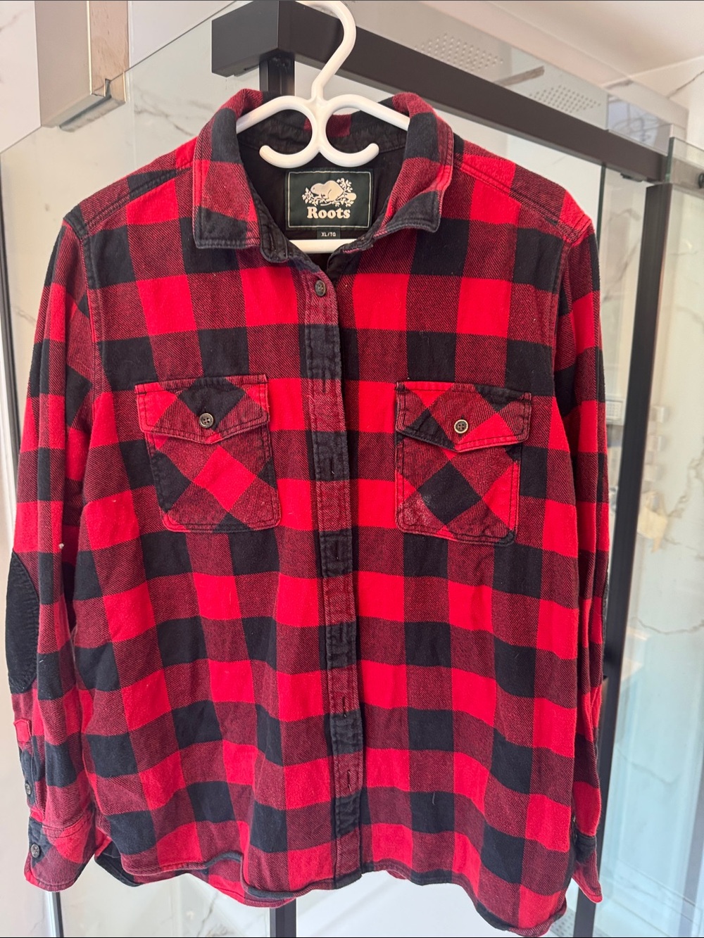 Roots Red and Black Buffalo Plaid Shirt Jacket